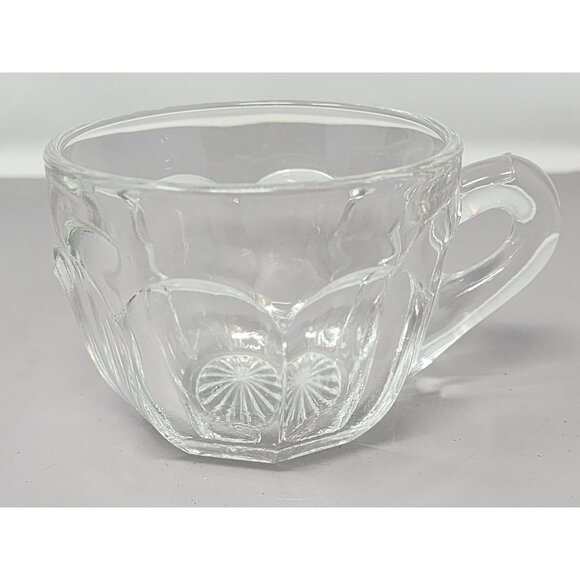 Vintage Glass Punch Bowl Miss Matched Cups With Intricate Patterns 3 Clear Glass - Picture 12 of 16